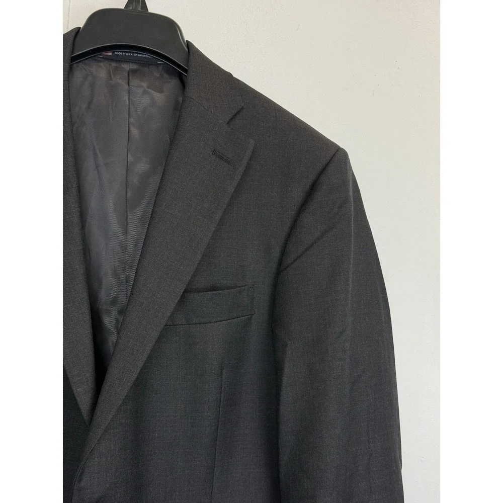 Hart Schaffner Marx‎ Mens Blazer Sport coat Jacket 40S Dark Gray Worsted Wool